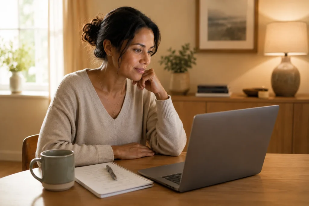 Woman starting cash-pay HRT through an online telehealth service