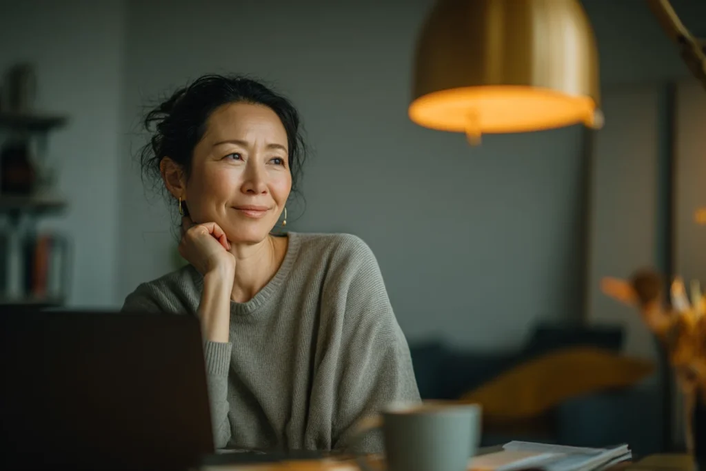 Woman in a Midi vs Alloy vs Winona telehealth consultation on a laptop