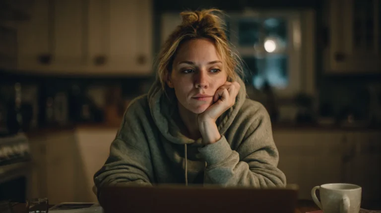 Woman comparing Midi, Alloy and Winona menopause telehealth options on a laptop