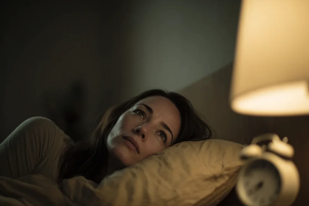 Woman awake at 3am — sleep disruption as an early sign of perimenopause